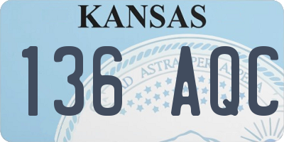 KS license plate 136AQC