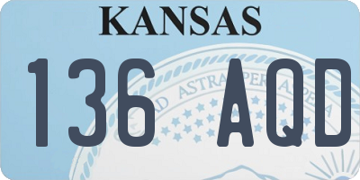 KS license plate 136AQD