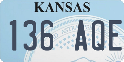 KS license plate 136AQE