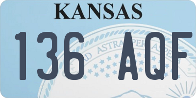 KS license plate 136AQF