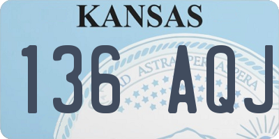 KS license plate 136AQJ