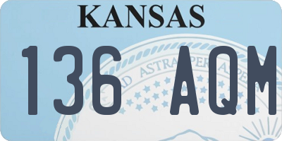KS license plate 136AQM