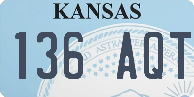 KS license plate 136AQT
