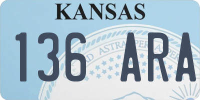 KS license plate 136ARA