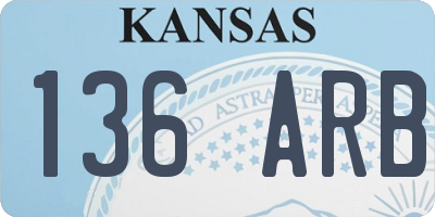 KS license plate 136ARB