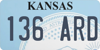 KS license plate 136ARD