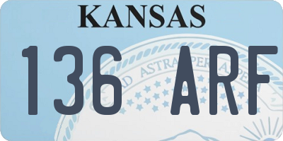 KS license plate 136ARF