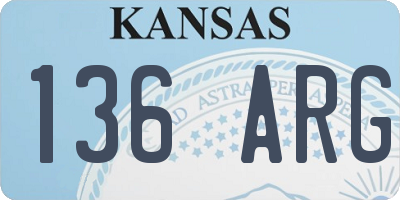 KS license plate 136ARG