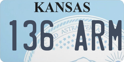 KS license plate 136ARM