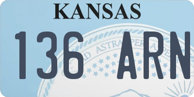 KS license plate 136ARN