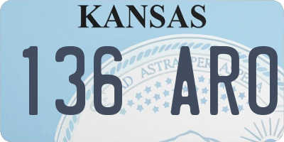KS license plate 136ARO