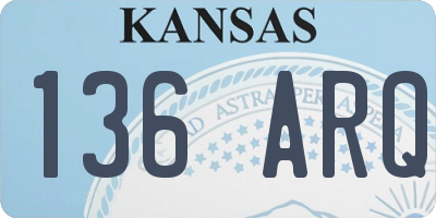 KS license plate 136ARQ
