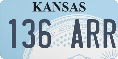 KS license plate 136ARR