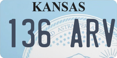 KS license plate 136ARV