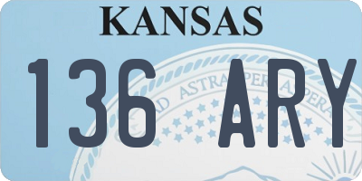 KS license plate 136ARY
