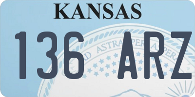 KS license plate 136ARZ