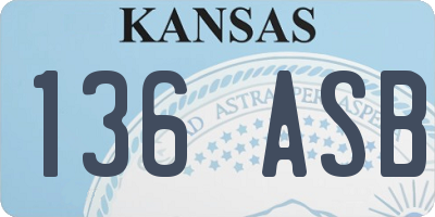 KS license plate 136ASB