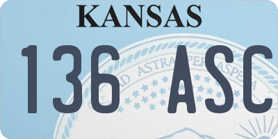 KS license plate 136ASC