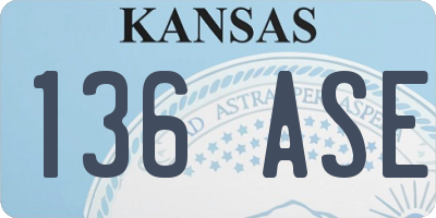 KS license plate 136ASE