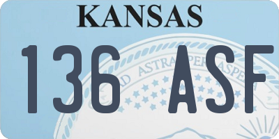 KS license plate 136ASF