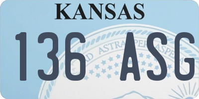 KS license plate 136ASG