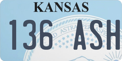 KS license plate 136ASH