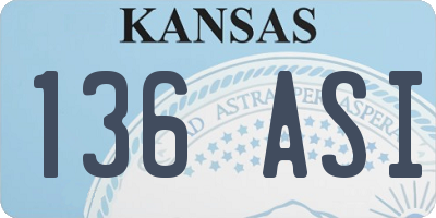 KS license plate 136ASI