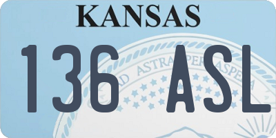KS license plate 136ASL