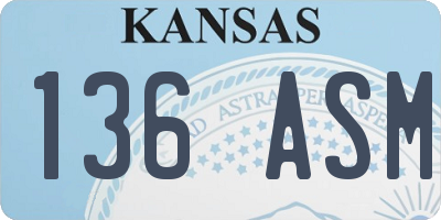 KS license plate 136ASM