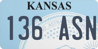 KS license plate 136ASN