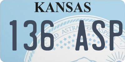 KS license plate 136ASP