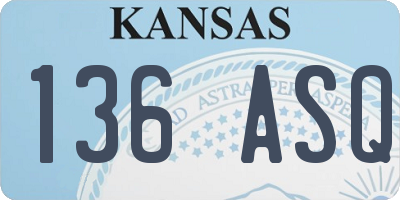 KS license plate 136ASQ