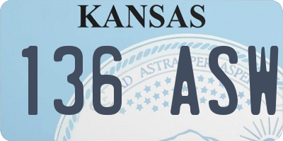 KS license plate 136ASW