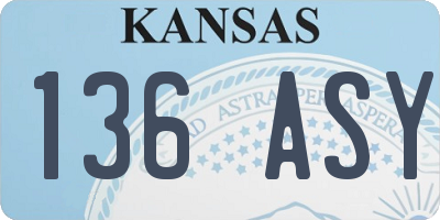 KS license plate 136ASY