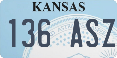 KS license plate 136ASZ