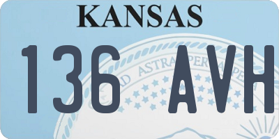 KS license plate 136AVH