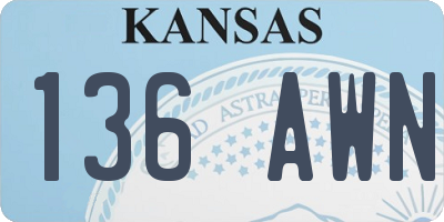 KS license plate 136AWN