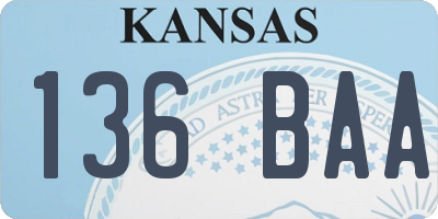KS license plate 136BAA