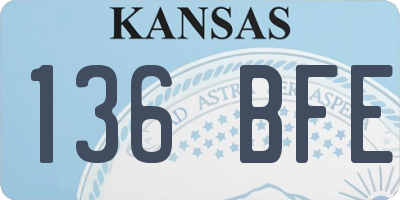 KS license plate 136BFE