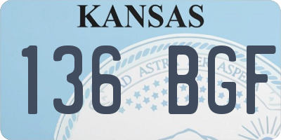 KS license plate 136BGF