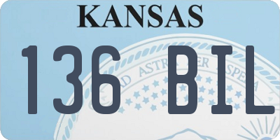 KS license plate 136BIL