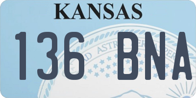 KS license plate 136BNA