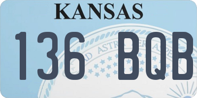 KS license plate 136BQB