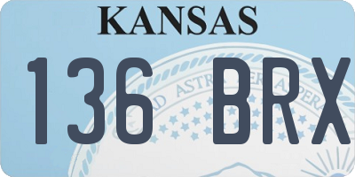 KS license plate 136BRX