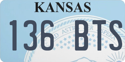 KS license plate 136BTS