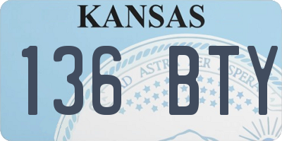 KS license plate 136BTY