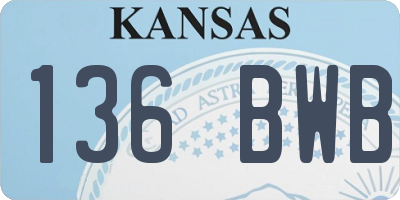 KS license plate 136BWB