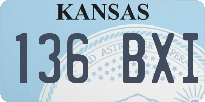 KS license plate 136BXI