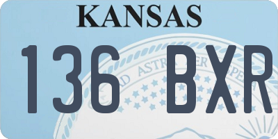 KS license plate 136BXR