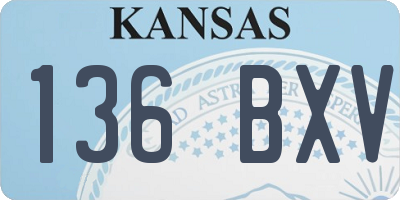 KS license plate 136BXV